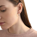 AMOR women's hoop earrings, rhodium-plated 925 sterling silver, view 2