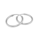 AMOR women's hoop earrings, rhodium-plated 925 sterling silver, view 3