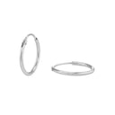 AMOR women's hoop earrings, rhodium-plated 925 sterling silver, main image