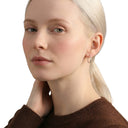 AMOR women's hoop earrings, rhodium-plated 925 sterling silver, worn by model