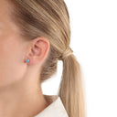 AMOR Ohrring (Ohrstecker) Damen, 925 Silber rhodiniert, Preciosa türkis, Ansicht 2
