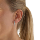 AMOR women's hoop earrings, rhodium-plated 925 sterling silver, view 2