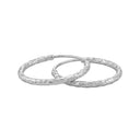 AMOR women's hoop earrings, rhodium-plated 925 sterling silver, view 4