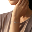 AMOR women's bracelet, rhodium-plated 925 sterling silver, view 2