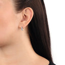 AMOR Ohrring (Creolen) Damen, 925 Silber rhodiniert, Zirkonia weiß, Ansicht 2