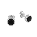 AMOR women's stud earrings, gold-plated 925 sterling silver, silver, black, view 9