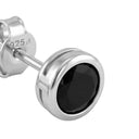 AMOR women's stud earrings, gold-plated 925 sterling silver, silver, black, view 10