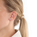 AMOR Ohrring (Ohrstecker) Damen, 925 Silber rhodiniert, Zirkonia weiß, Ansicht 2