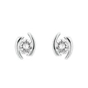 AMOR Ohrring (Ohrstecker) Damen, 925 Silber rhodiniert, Zirkonia weiß, Ansicht 3