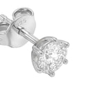 AMOR unisex stud earrings, rhodium-plated 925 sterling silver, view 4