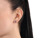 AMOR Ohrring (Ohrstecker) Damen, 925 Silber rhodiniert, Zirkonia lila, Ansicht 2