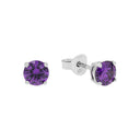 AMOR Ohrring (Ohrstecker) Damen, 925 Silber rhodiniert, Zirkonia lila, Hauptbild