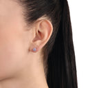 AMOR Ohrring (Ohrstecker) Damen, 925 Silber rhodiniert, Zirkonia rosa, Ansicht 2