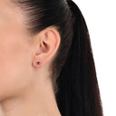 AMOR Ohrring (Ohrstecker) Damen, 925 Silber rhodiniert, Zirkonia rot, Ansicht 2