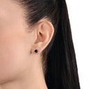 AMOR Ohrring (Ohrstecker) Damen, 925 Silber rhodiniert, Kristallglas schwarz, Ansicht 2