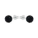 AMOR Ohrring (Ohrstecker) Damen, 925 Silber rhodiniert, Kristallglas schwarz, Ansicht 4