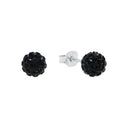 AMOR Ohrring (Ohrstecker) Damen, 925 Silber rhodiniert, Kristallglas schwarz, Hauptbild
