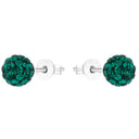 AMOR Ohrring (Ohrstecker) Damen, 925 Silber rhodiniert, Kristallglas grün, Ansicht 4