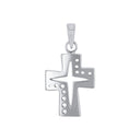AMOR Anhänger (Halskette) Damen, 925 Silber rhodiniert, Motiv Kreuz, Zirkonia weiß, Rückseite