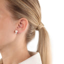 AMOR Ohrring (Ohrstecker) Damen, 925 Silber rosé vergoldet, Zirkonia weiß, Ansicht 2