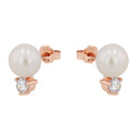 AMOR Ohrring (Ohrstecker) Damen, 925 Silber rosé vergoldet, Zirkonia weiß, Ansicht 4