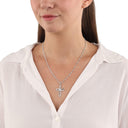 AMOR Halskette Damen, 925 Silber rhodiniert, Motiv Kreuz, Zirkonia weiß, Ansicht 2