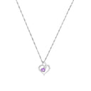AMOR Halskette Damen, 925 Silber rhodiniert, Motiv Herz, Zirkonia flieder, Hauptbild