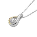 AMOR women's necklace, two-tone 925 sterling silver (silver and gold-plated), view 5