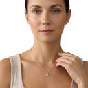 AMOR women's necklace, two-tone 925 sterling silver (silver and gold-plated), worn by model