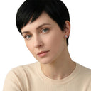 AMOR Ohrring (Ohrstecker) Damen, 925 Silber rhodiniert, Kristallglas weiß, am Model