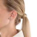 AMOR Ohrring (Ohrstecker) Damen, 925 Silber rhodiniert, Kristallglas aquamarine, Ansicht 2