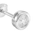 AMOR women's stud earrings, gold-plated 925 sterling silver, silver, white, view 4