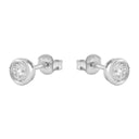 AMOR women's stud earrings, gold-plated 925 sterling silver, silver, white, view 5