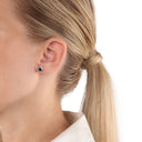 AMOR Ohrring (Ohrstecker) Damen, 925 Silber rhodiniert, Onyx schwarz, Ansicht 2
