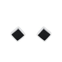 AMOR Ohrring (Ohrstecker) Damen, 925 Silber rhodiniert, Onyx schwarz, Ansicht 3