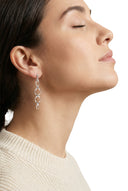 AMOR women's drop earrings, rhodium-plated 925 sterling silver, view 2