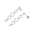 AMOR women's drop earrings, rhodium-plated 925 sterling silver, view 3