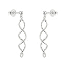 AMOR women's drop earrings, rhodium-plated 925 sterling silver, view 5