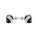 AMOR Ohrring (Ohrstecker) Damen, 925 Silber rhodiniert, Preciosa schwarz, Ansicht 4