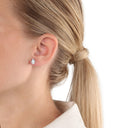 AMOR Ohrring (Ohrstecker) Damen, 925 Silber rhodiniert, Motiv Herz, Zirkonia weiß, Ansicht 2