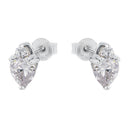 AMOR Ohrring (Ohrstecker) Damen, 925 Silber rhodiniert, Motiv Herz, Zirkonia weiß, Ansicht 4