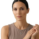 AMOR women's necklace, rhodium-plated 925 sterling silver, worn by model