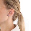 AMOR Ohrring (Ohrstecker) Damen, 925 Silber rhodiniert, Zirkonia weiß, Ansicht 2