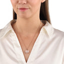 AMOR Halskette Damen, 925 Silber rosé vergoldet, Motiv Herz, Kristallglas apricot, Ansicht 2