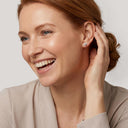 AMOR Ohrring (Ohrstecker) Damen, 925 Silber rhodiniert, Zirkonia weiß, am Model