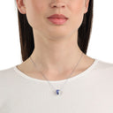 AMOR Halskette Damen, 925 Silber rhodiniert, Preciosa blau, Ansicht 2