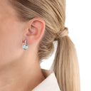 AMOR Ohrring (Ohrstecker) Damen, 925 Silber rhodiniert, Zirkonia blau, Ansicht 2