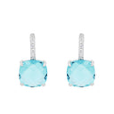 AMOR Ohrring (Ohrstecker) Damen, 925 Silber rhodiniert, Zirkonia blau, Ansicht 3