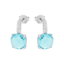 AMOR Ohrring (Ohrstecker) Damen, 925 Silber rhodiniert, Zirkonia blau, Ansicht 4