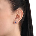 AMOR Ohrring (Ohrstecker) Damen, 925 Silber rhodiniert, Kristallglas blau, Ansicht 2